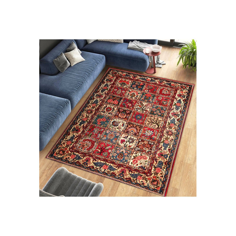 Tapis décoratif moderne lavable à la machine, Sous-tapis rectangulaire de 3 pi 3 po x 4 pi 11 po