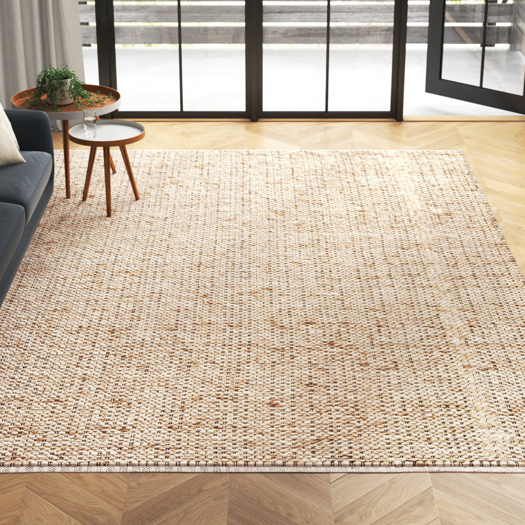 Wiltz Solid Color Flatweave Wool Area Rug in Beige/Black/Brown Laurel Foundry Modern Farmhouse® Rug 