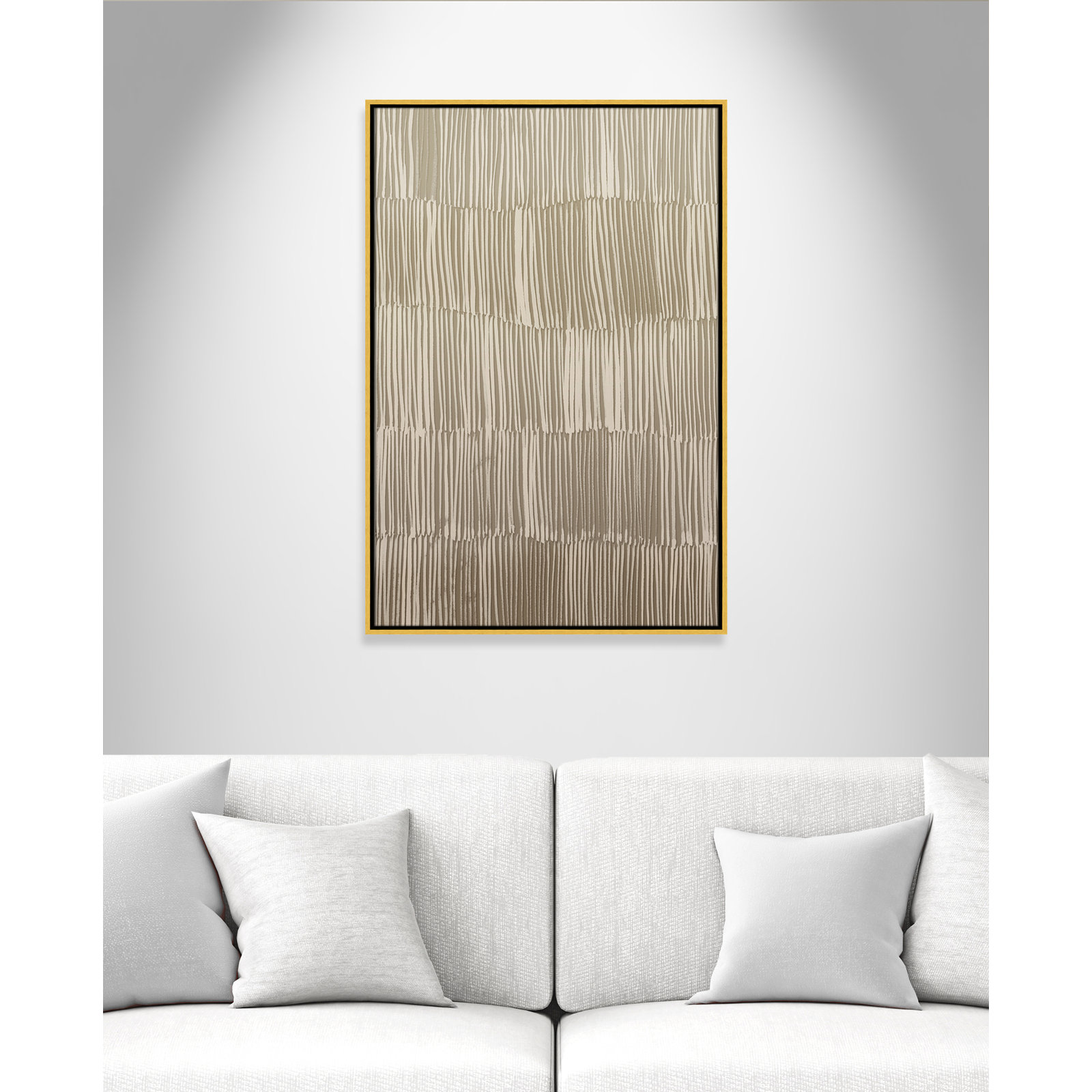 Linear Calm I Print by , 37.5" H x 25.5" W, Gold Floater
