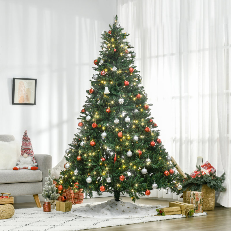 Sapin de Noël artificiel illuminé 7 pi avec branches réalistes, 700 lumières DEL blanc chaud et 2154 pointes