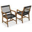 Ensemble de 2 chaises de patio en bois d'acacia avec accoudoirs pour la cour