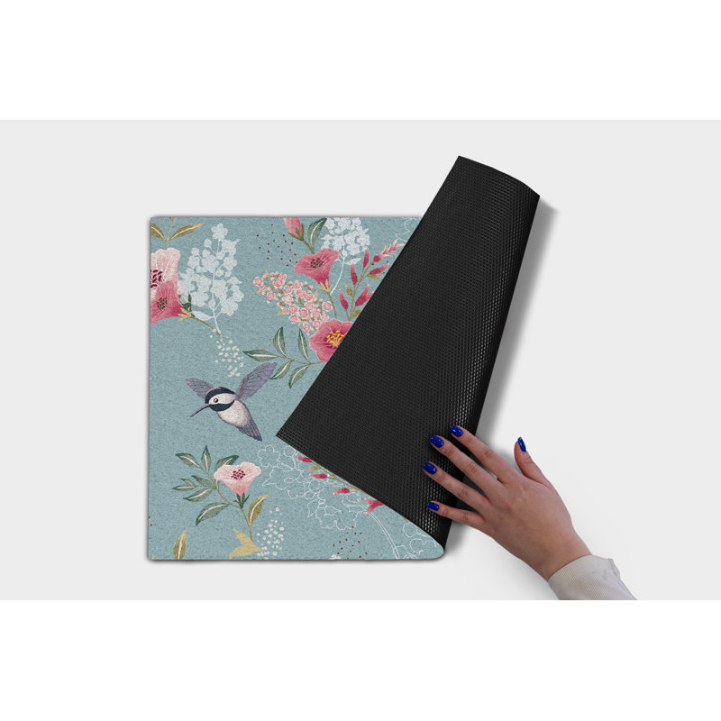 Non-Slip Floral Outdoor Doormat