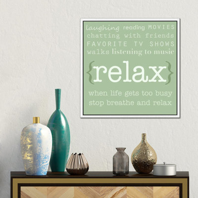 Relax 1 Piece Wall Art on Canvas