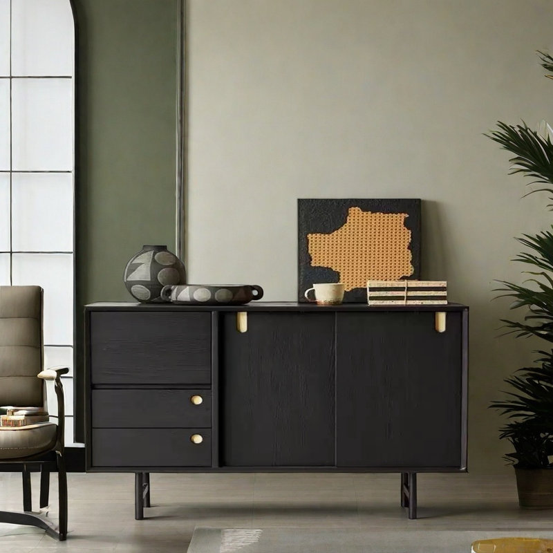 Simple Retro Black Accent Cabinet