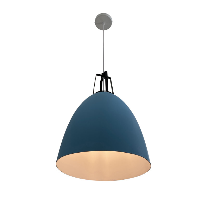 Luminaire suspendu en dome à 1 lumière, Bleu pâle, Bleu pâle