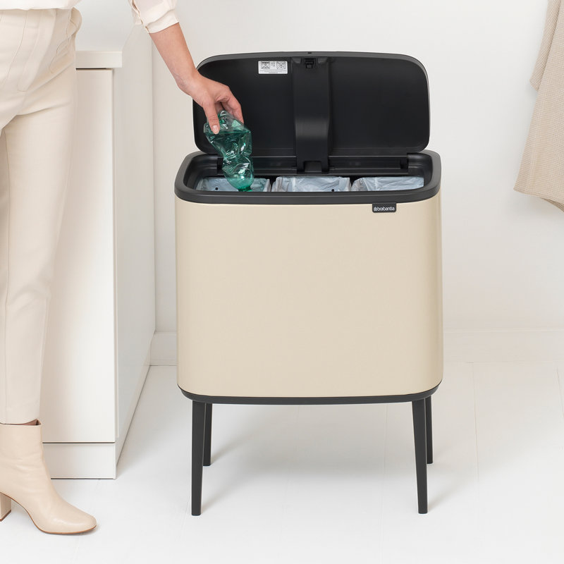 Brabantia Bo Touch 3 x 11 Litre Bin, Soft Beige