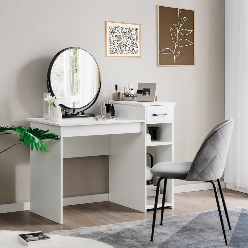 Ebern Designs Computer Desk with Storage Shelf Modern Study Desk with Drawer Multipurpose Home Office Desk
