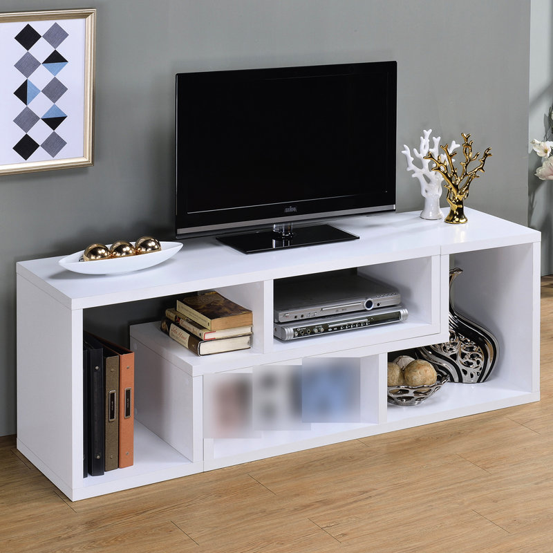 Bibliothèque convertible blanche et support pour téléviseur - Design attrayant polyvalent, et armoire à panneau de particules spacieuse et moderne,