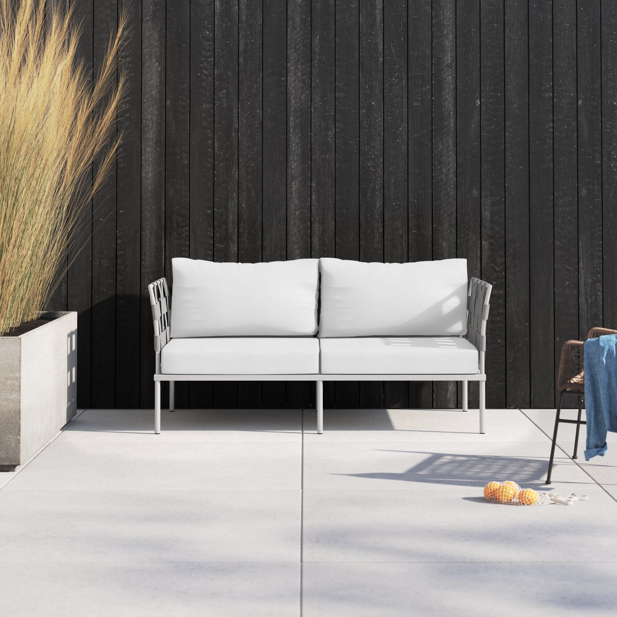 Harmony Outdoor Patio Aluminum Loveseat, White