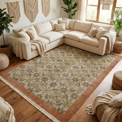 Tapis bohémien rétro 7 pi x 10 pi