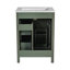 Meuble-lavabo de salle de bain avec lavabo en céramique, 1 porte à fermeture en douceur, 2 tiroirs à fermeture en douceur et 2 supports de rangement sur la porte-627360435