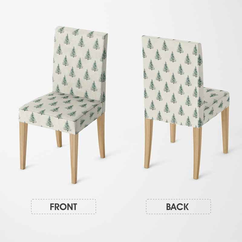Housses de chaise de Noël - Pin rouge / vert - extensible, amovible, lavable, décoration de salle à manger / maison