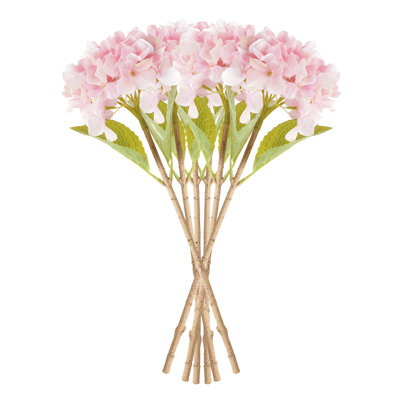Hortensia Stem Realistic Faux Hydrangea Stems 18 in. in Pink
