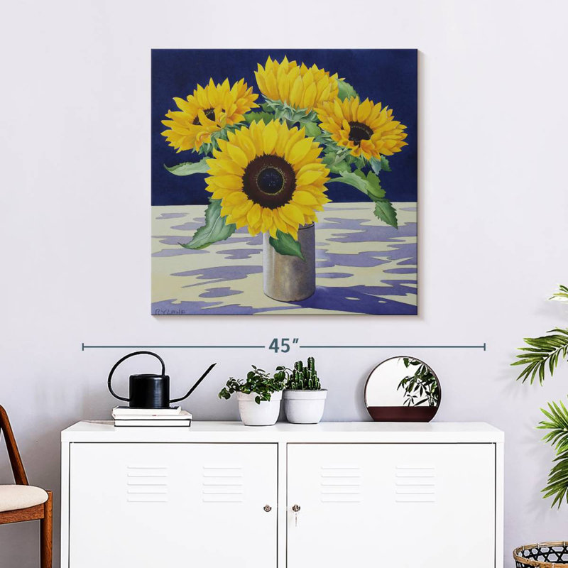 Harnek tournesol nature morte, H 30 po x l 30 po