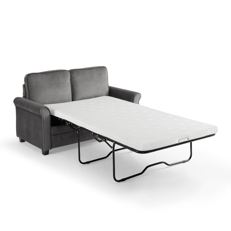 Aletra 2 Seater Sofa Bed, Velvet, Grey