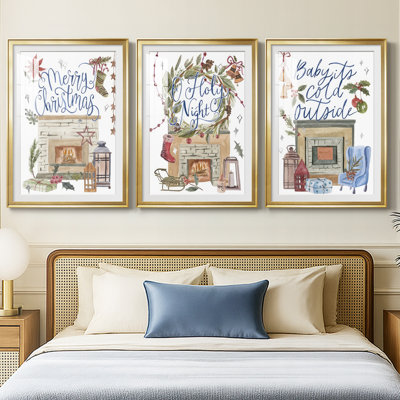 «O Holy Night I», reproduction sur mesure encadrée de qualité supérieure - 3 pièces