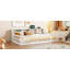 Lit simple en bois de taille TG avec armoires de rangement et ports USB, blanc-2098914984