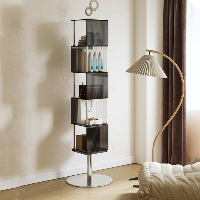 360° Rotating Bookshelf for Narrow Spaces, Black