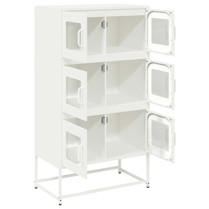 Highboard 68X39x123 Cm Steel, White
