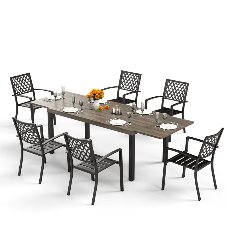 Ensemble repas extensible pour 8 personnes Rectangle, 6