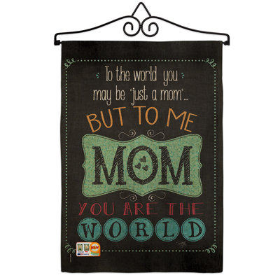 En polyester 19 po en polyester, "the world maman en toile jute summer" , de 2 côtés drapeau de jardin