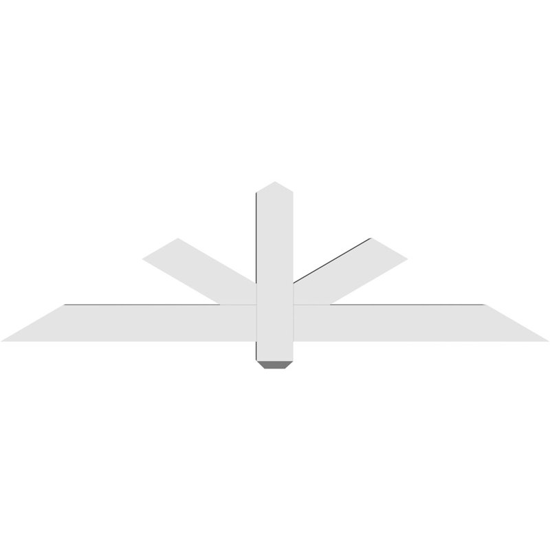 Support de pignon en PVC de qualité architecturale Kennewick, H 17,5 po x l 60 po (pas 7/12), P 4 po x F 4 po