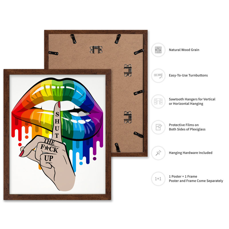 Shut the F Up, Affiche, Encadrement brun, 11"H x 14"W