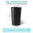 2 Pack Tall 21.7 In Planters For Outdoor Plants Modern Tall Square Planter Box Indoor Outdoor Porch Patio Flower Pot Modern Big Tapered Matte Tree Flower Pot For Garden, (Black)-694533274