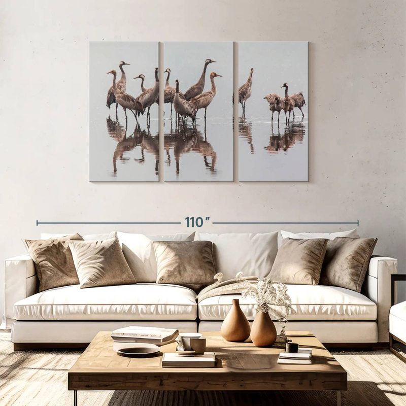 Brampt Sandhill Crane Flock, 48" H x 74" W