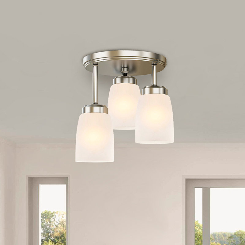 Plafonnier semi-encastré cylindrique 9,84 po à 3 lumières Jazmina