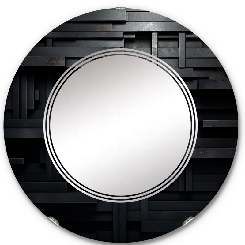 Lizzia - Miroir mural moderne rond, 24 po x 24 po