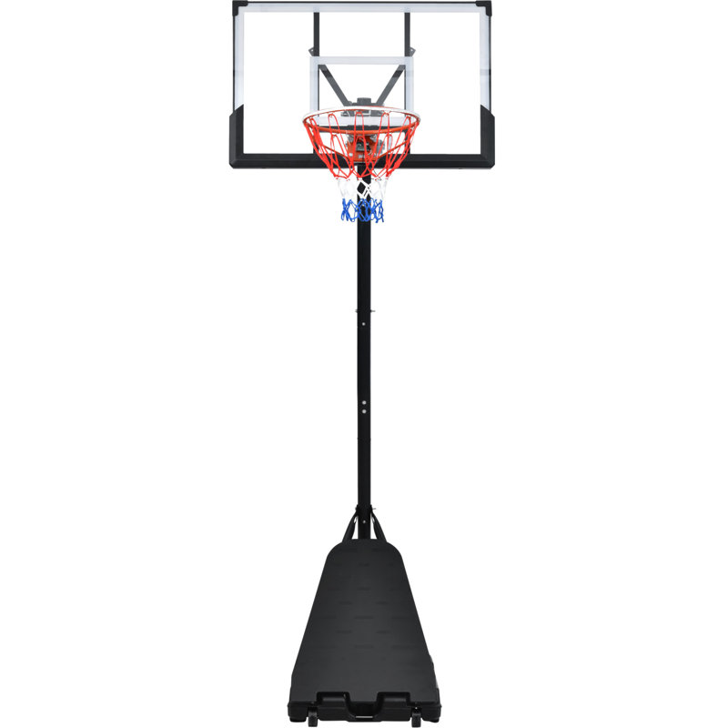 Adjustable Black Portable Basketball Hoop System with LED Lights