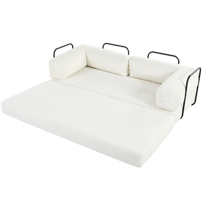 Canapé-lit modulaire en L en velours côtelé, idéal pour les salons et les appartements