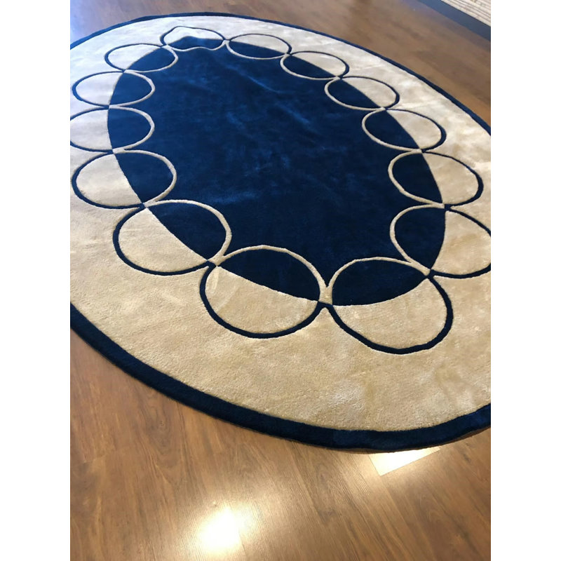 Viscose Geometric Indoor Rug, Oval 2'11" x 4'11"