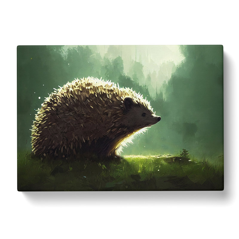 Hedgehog Art Painting Vol.1 - Wrapped Canvas Print, 35cm H x 50cm W x 3cm D