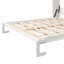 Lit escamotable blanc Queen Size avec bureau intégré, étagères et armoires de rangement, meuble de chambre multifonctionnel gain de place-2007917300