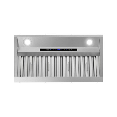 Streamline 28 In. T-4447-1-DT Lamon Ducted Insert 350 CFM Range Hood In Brushed Stainless Steel With Baffle Filters, Touchpad Control, LED Lights