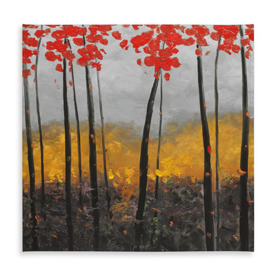 Abstract Autumn Trees Tablecloth - Contemporary Home Decor