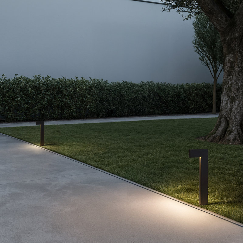Éclairage de sentier de paysage câblé basse tension 12 V Modren noir intégré à DEL extérieur imperméable blanc chaud jardin et allée éclairage de sentier