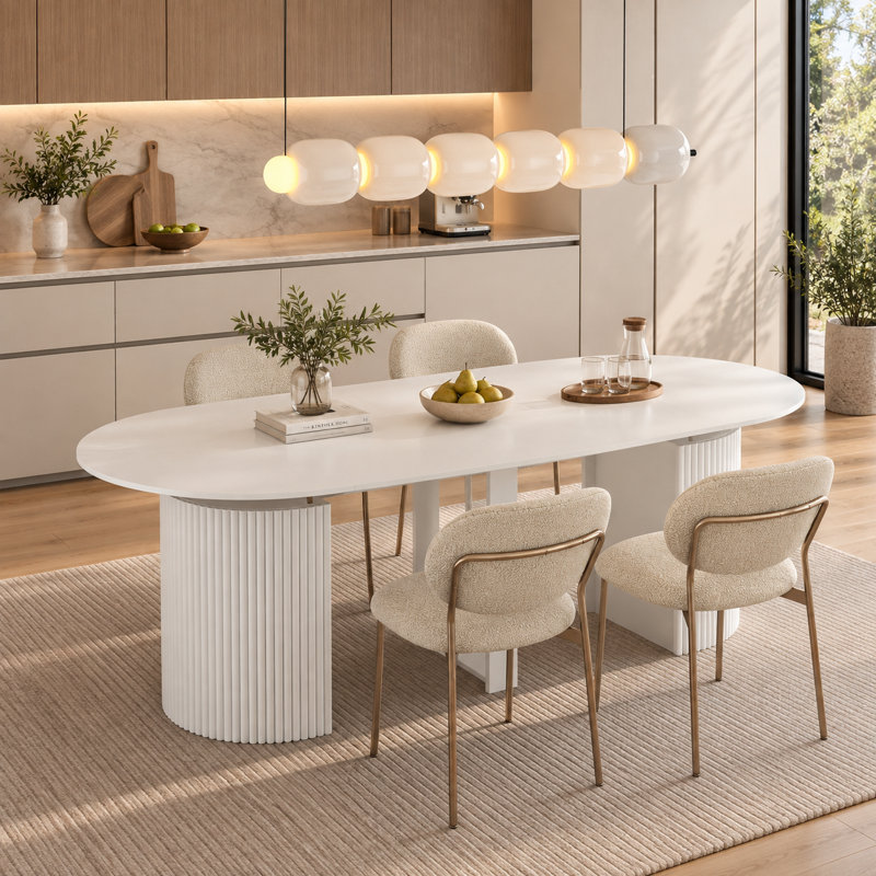 Table de salle à manger à rallonge Modern Modern, White
