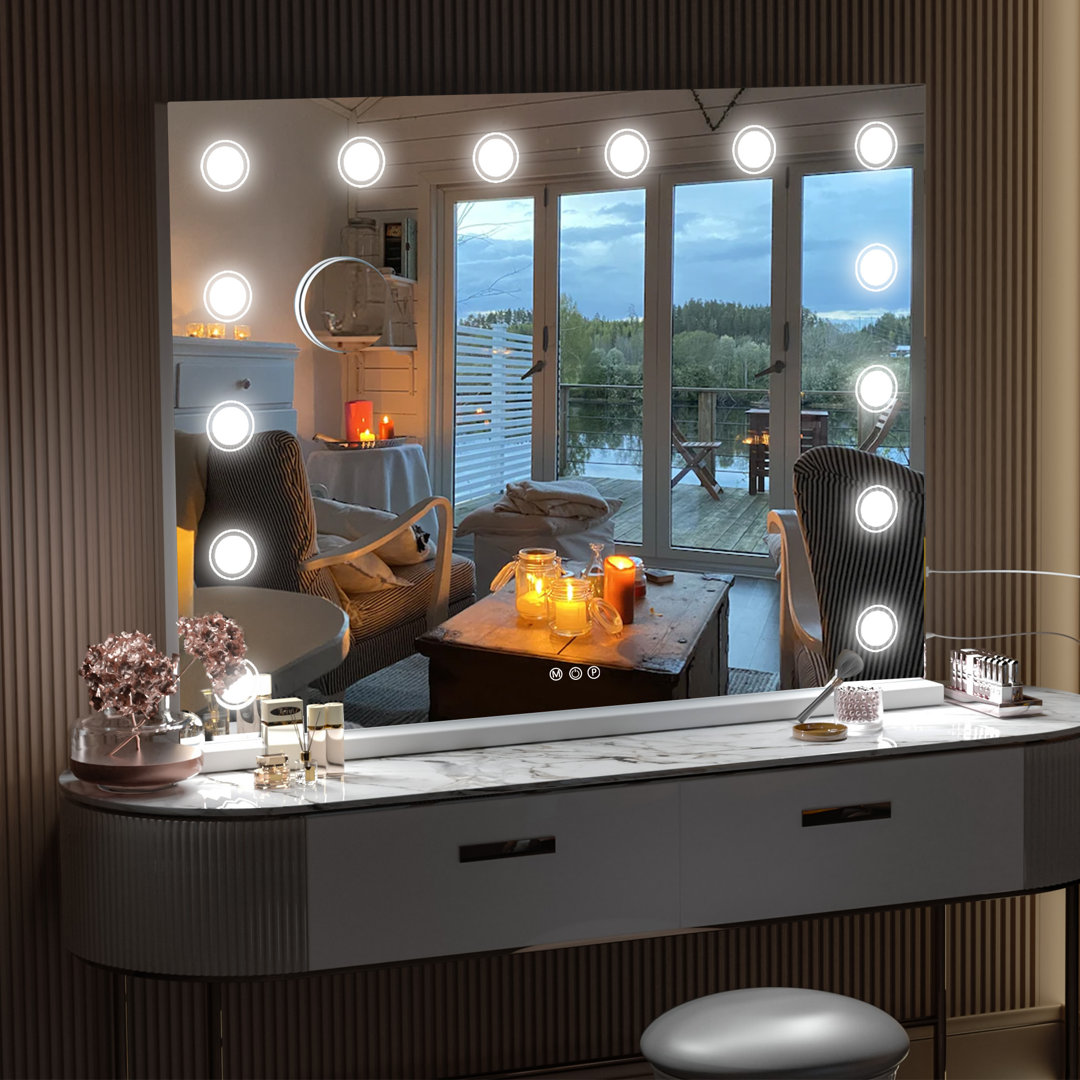 Khadeidra Rectangle LED Metal Mirror Hokku Designs 