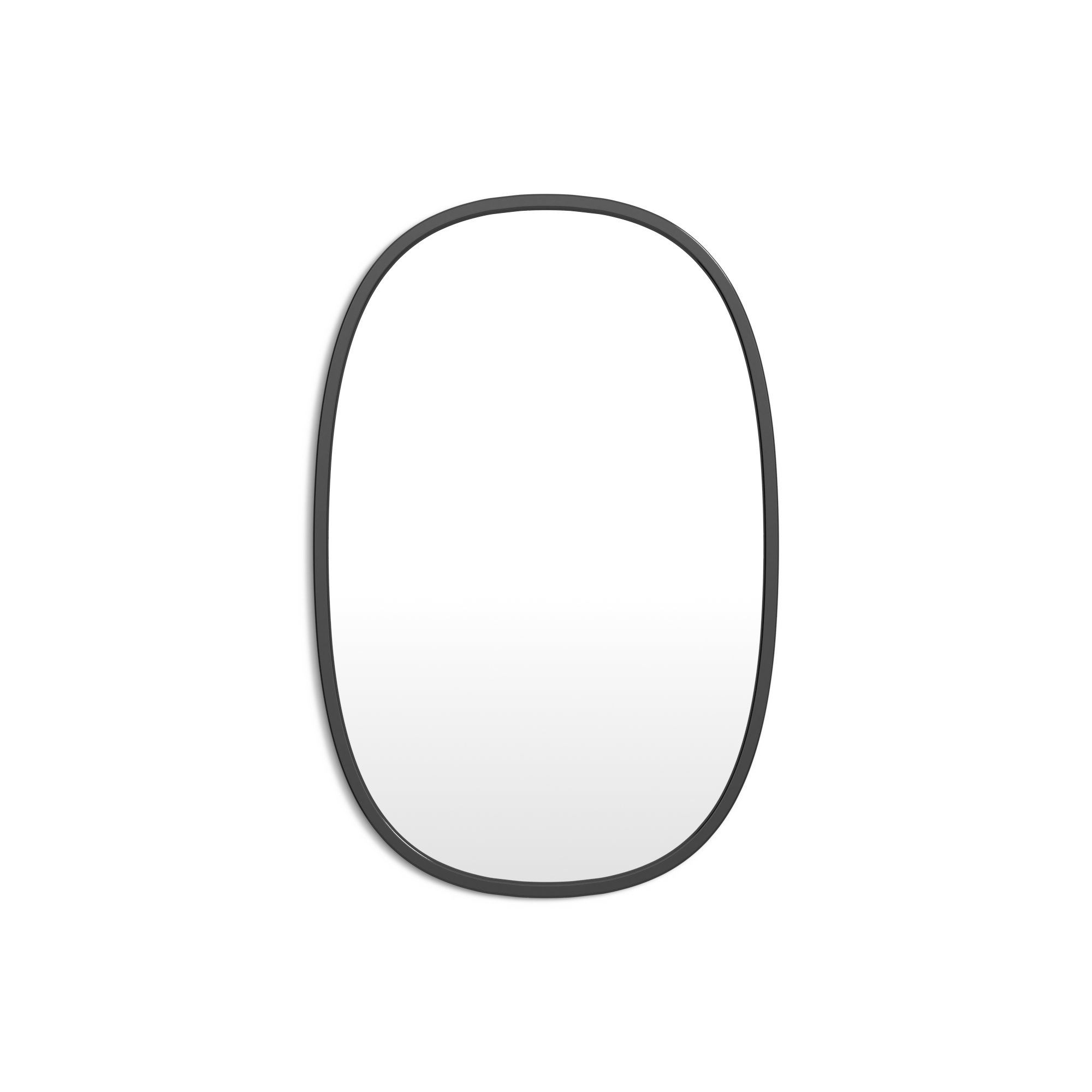 Sabine Metal Curved Oval Wall Mirror, Black, 36" x 27"