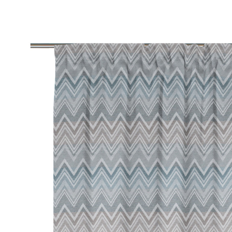 Kurtus Room Darkening Curtain Single Panel, Blue/Gray, 132 W x 225 D cm