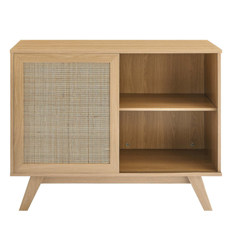 Soma 40" Oak Rattan Weave Accent Cabinet