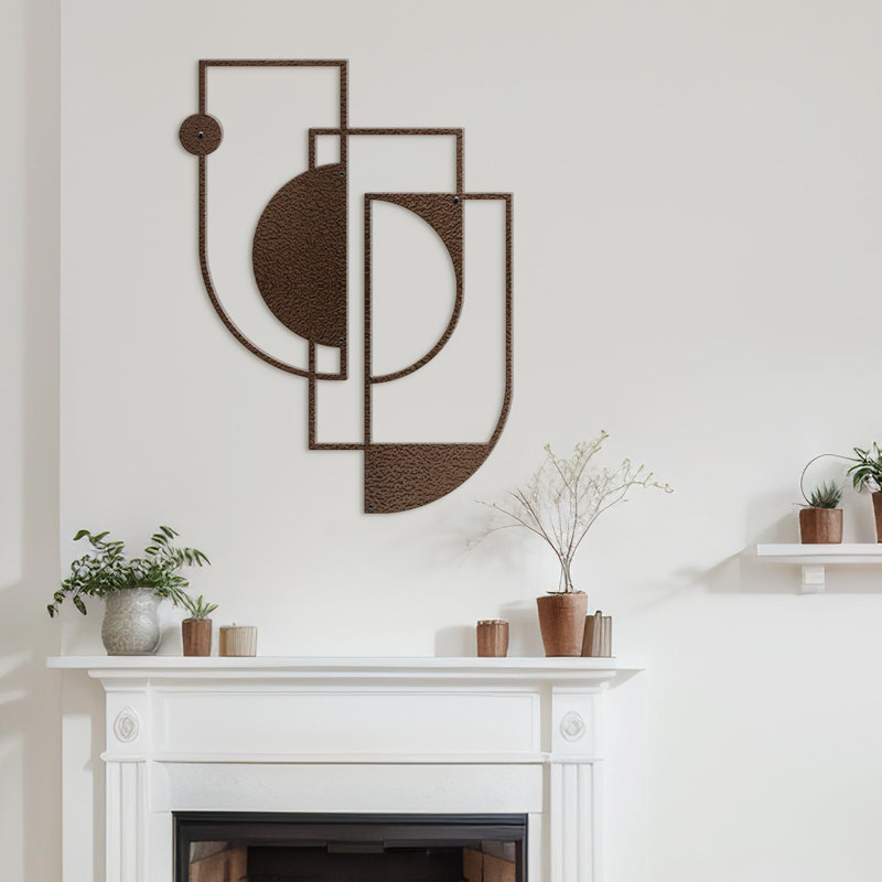 Décoration murale en métal, H 24 po x l 12 po x P 0,05 po, Bronze