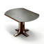 Table de salle à manger noire + brune + argent fritté rond + bois massif + acier inoxydable-174298480-174298482