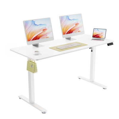  Bureau électrique à hauteur ajustable 55 po x 23,6 po avec mémoire de forme pour adulte, Ergomaker