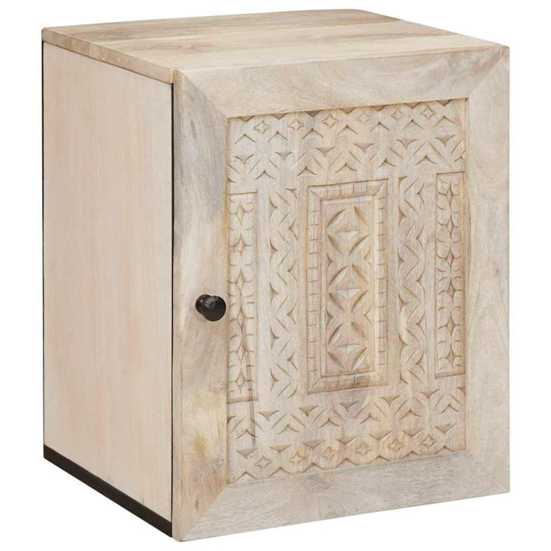 Solid Wood Bathroom Cabinet, White