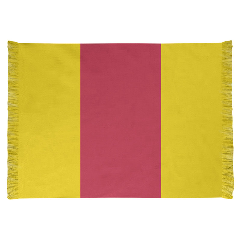 Tapis rayé jaune / rouge St Louis, Non