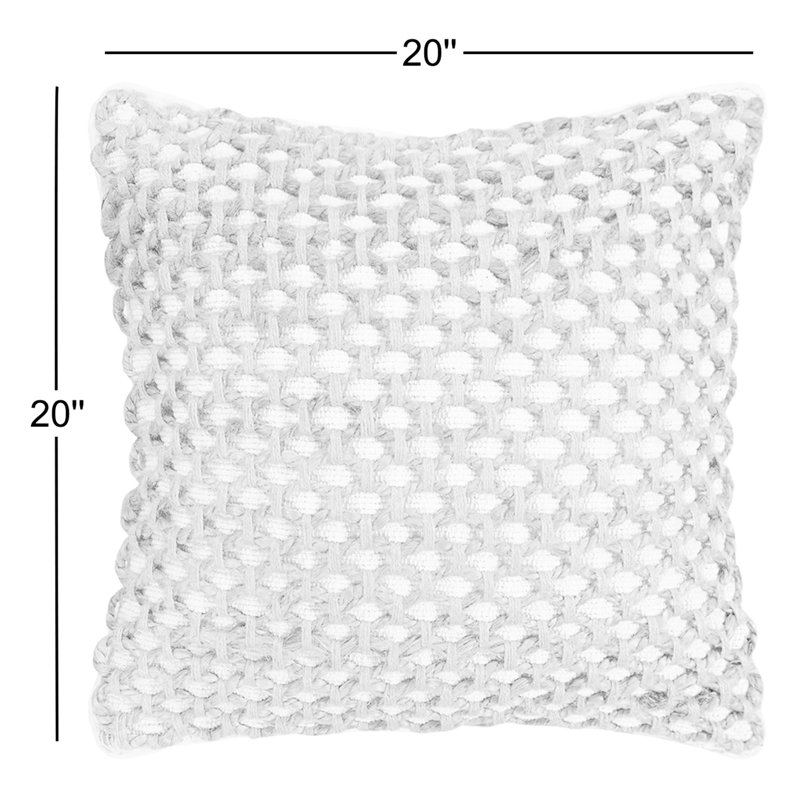 Indigo and Natural Jute Woven Rectangular Throw Pillow